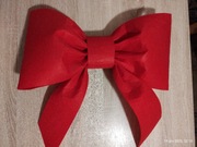 Kokarda na drzwi okno choinke duża 50 x 50 cm czerwona filc