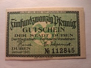 notgeld Düben, pieniądz zastępczy, 25 Pf, Januar 1921