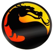 Logo Mortal Kombat, smok, obraz 3d, średnica 44cm, UNIKAT