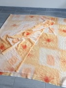 Firana, zasłona, woal, materiał,tkanina 6x1,5 m pomarańczowo-żółta w kwiaty