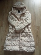 Długa kremowa , puchowa kurtka  40/L