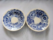 2 talerze miski ozdobne fajans kolorowy kobalt  koło vintage prl 
