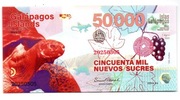 Banknot 50000 Cincuenta Mil Nuevos Sucres Galapagos