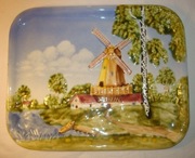 CERAMICZNY MALOWANY OBRAZEK NIEMIECKI RETRO