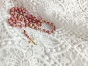 Różaniec klasyczny damski RODONIT naturalny kamień