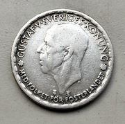 Szwecja 1 korona Gustaw V 1947 r srebro 