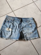 szorty krótkie spodenki bermudy szorty dżinsowe szarpane dziury przecierane