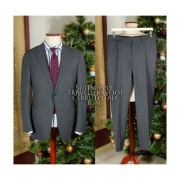 Lekki garnitur Suitsupply Traveller r46, 100% wełna iTravel, Cerruti, szary