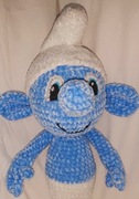 SMERF 40cm AMIGURUMI RĘCZNIE ROBIONA MASKOTKA