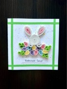 Kartka WIELKANOCNA, ręcznie robiona, quilling