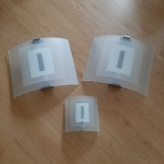 3 eleganckie retro kinkiety RAMKO 40x33cm (2szt.) i 19,5x19cm szkło/metal 