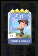 Monopoly GO Zestaw Set 14 Naklejka Karta 4* Flecista z Hameln 