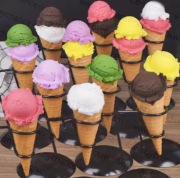 Lody gałkowe, dekoracja, symulacja, ozdoba kawiarni