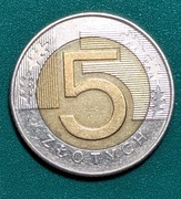 5 zł 1996 obiegowa stan bardzo dobry