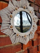 Makramowa mandala w stylu Boho z lustrem 