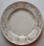 Talerz Porcelana średnica 25 cm Biały ze złotymi motywami - miśnia