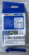 Taśma brother 12mm czarna na białym TZ-231