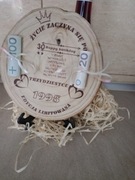 Urodziny, plaster drewna z nadrukiem 