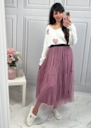 Sweterek LOVE serduszka cekiny biały