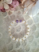 Bransoletka handmade z naturalnych kamieni hematytu ametyst kamień księżyco