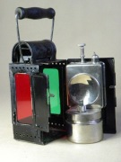 Stara niemiecka karbidowa sygnałowa lampa kolejowa Sartorius Wuppertal