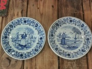Para talerz dekoracja delft Boch lata 20-30
