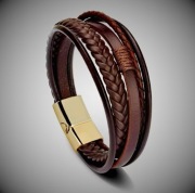 Mega elegancka bransoletka męska, skóra EKO. Unisex! Towar NOWY! 