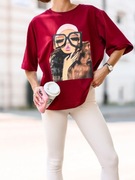 T-shirt damski Basic oversize PRINT NADRUK  Polska marka 