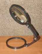 Stare duże szkło powiększające lupa ZSRR Vintage 2x 140mm ze stojakiem PRL