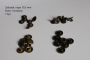 Zatrzask, napa 10,5 mm antyczne złoto - 7 kpl