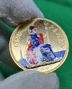 Pozłacana 24k Brytyjska moneta UK   /M34/