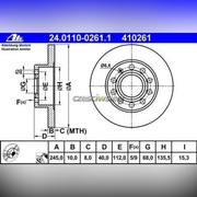 Tarcza hamulcowa ATE 24.0110-0261.1 tył