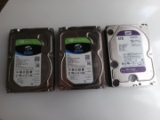 Komplet dysków HDD 3x 4TB Seagate SkyHawk + WD Purple SATA 3.5"