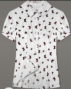 Bluzka koszulowa w motylki bufki biała koszula 