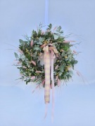 Wianek na drzwi naturalny wiosenny wielkanocny rękodzieło