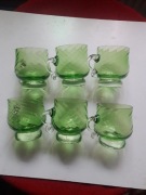 Szklanka Huta Ząbkowice L. Fiedorowicz. Szkło zielone.