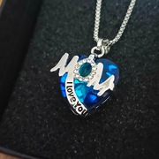 Naszyjnik Mama dzień Matki niebieski wisiorek