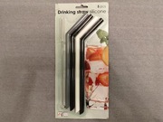 Silikonowe słomki do picia (x4) ze szczoteczką