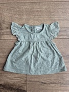 Next bluzeczka tunika niemowlęca haft koronka krótki rękaw turkusowa 62