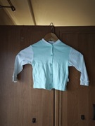 Koszulka na długi rękaw biało-zielon dziecięcy rozmiar 140