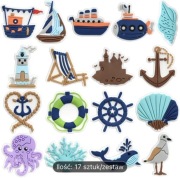 Wpinki do butów typu Crocs - morskie 17szt