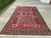 Duży dywan perski 190x306 cm  ręcznie tkany, klasyczny wzór geometryczny