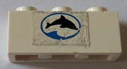 LEGO 3622pb018R Biały klocek 1 x 3 z Delfinem 6558