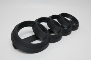 ZESTAW EMBLEMAT PRZEDNI AUDI CZARNY MAT (ASA+CARBON FIBER 12%) A4 B7 B8 A3