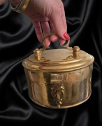 Stare mosiężne pudełko, szkatuła, antyk