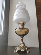 Stara francuska mosiężna - szklana lampa naftowa nr 334