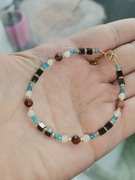 Bransoletka małe kamienie na lince apatyt jaspis regulacja odchudzanie 