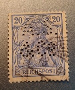 Znaczek pocztowy Deutsches Reich (Reichspist) 1900r. Perforacja A.S.&Co.