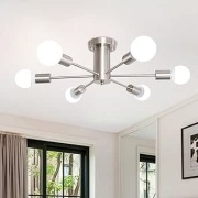 Lampa sufitowa loft 6x E27 srebrny nikiel Ø56cm metal