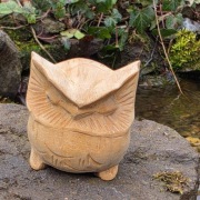 Figurka drewniana sowa rzeźba drewno ptak owl